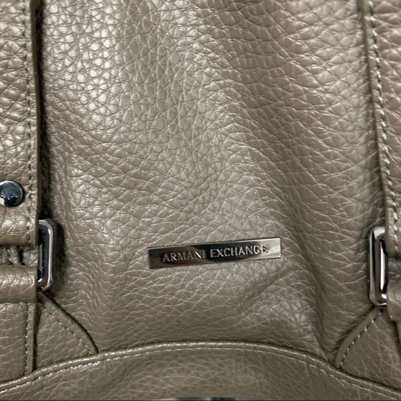 A\X Armani Exchange Gray faux leather satchel bag - Picture 3 of 11